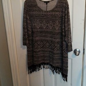 Soft fringed tunic